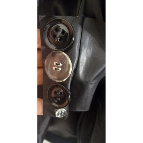 St. John's Bay PXL Petite XL Black Pea Coat Double Breasted Wool Blend Warm Jack - Picture 7 of 13